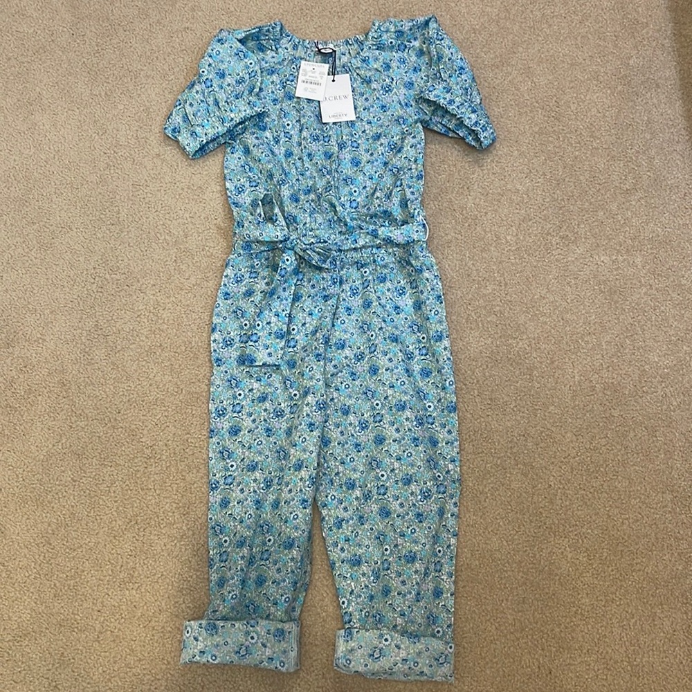 Girls Blue floral jumpsuit, Jcrew size 6